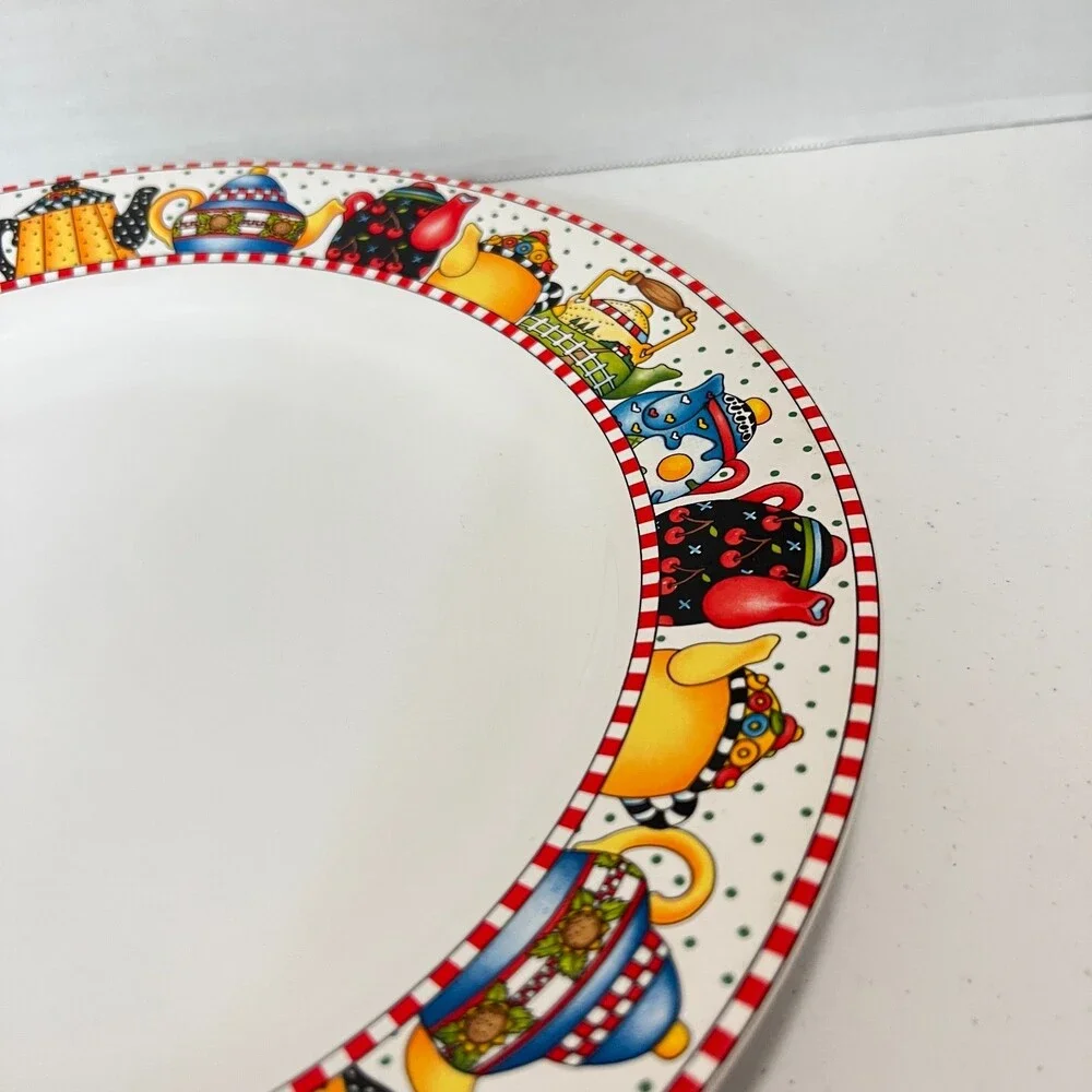 VTG Mary Engelbreit Sakura 1994 Afternoon Tea Charger Chop Plate 12 3/8